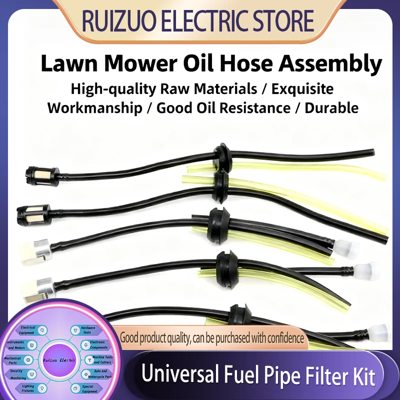 

Universal Fuel Filter Kit with Fuel Pipe Hose - Replacement Parts for Brush Cutter Strimmer Lawn Mower Garden Power Tools