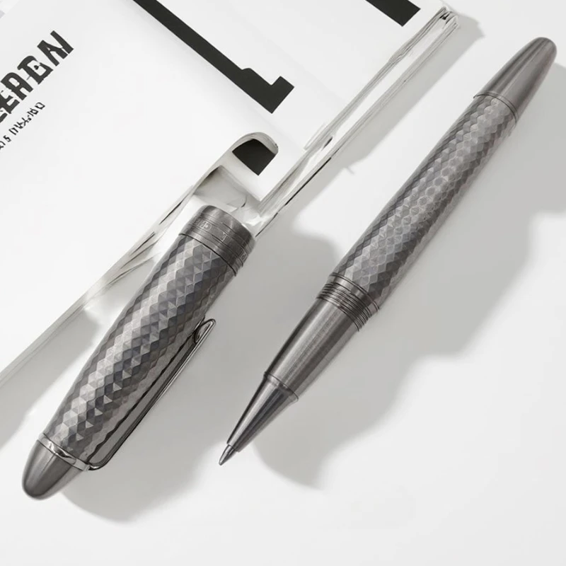 PENCHEN All Titanium Alloy Hammered Texture Rollerball Pen 2025 New Black 0.5mm Refill Gel Pens Ergonomic Grip Business Gift Box