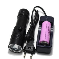 Lampe de Poche Portable Étanche pour Plongée Sous-Marine, Torche LED de 80 Mètres, Lanterne de Camping, Batterie 26650 18650