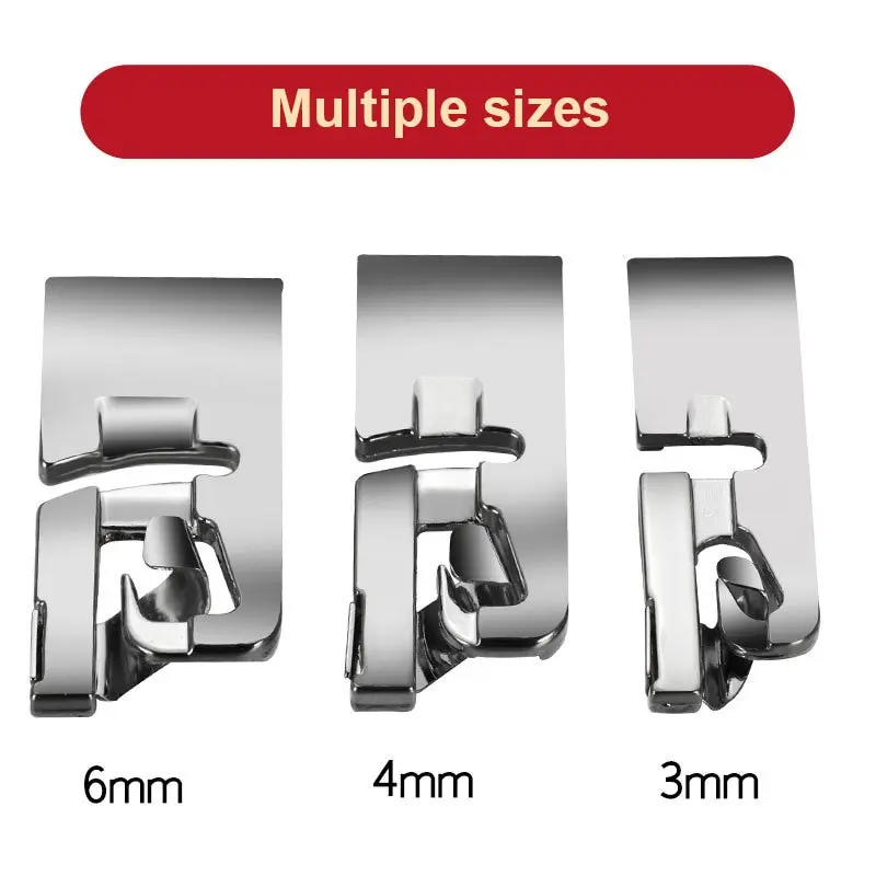 

3 PCS Household Sewing Machine Wide Flat Seam Curved Seam Hemming Curved Wrapping Cloth Strip Hemming Presser Foot