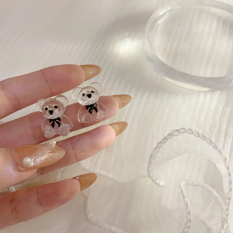 Cute Acrylic Candy Gummy Bear Dangle Earrings for Women Bear Hoop Earrings 2022 Korean Fashion Sweet Girl Jewelry