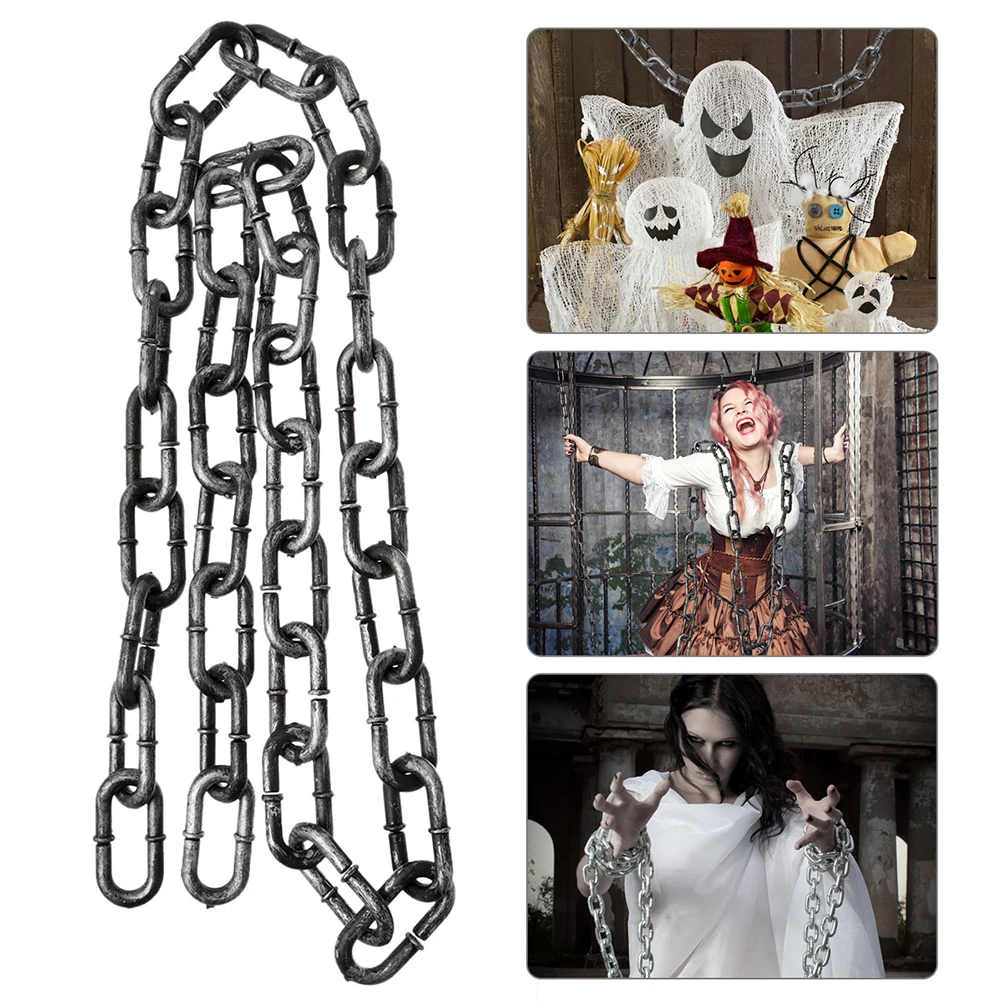 

2Pcs Plastic Fake Prison Chains Halloween Scary Costume Props Halloween Party Cosplay Decoration Accessories Fake Prison Chains