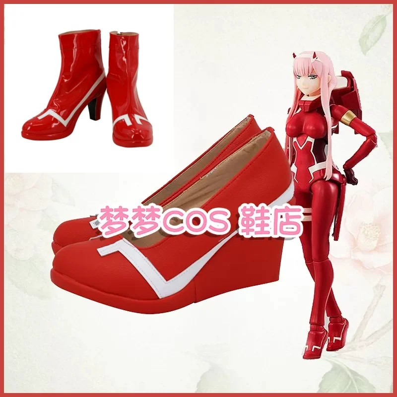 Darling In The Franxx Zero Two Code 002 Red High Heel Cosplay Shoes Boots Adult Halloween Party Cosplay Costume Boots