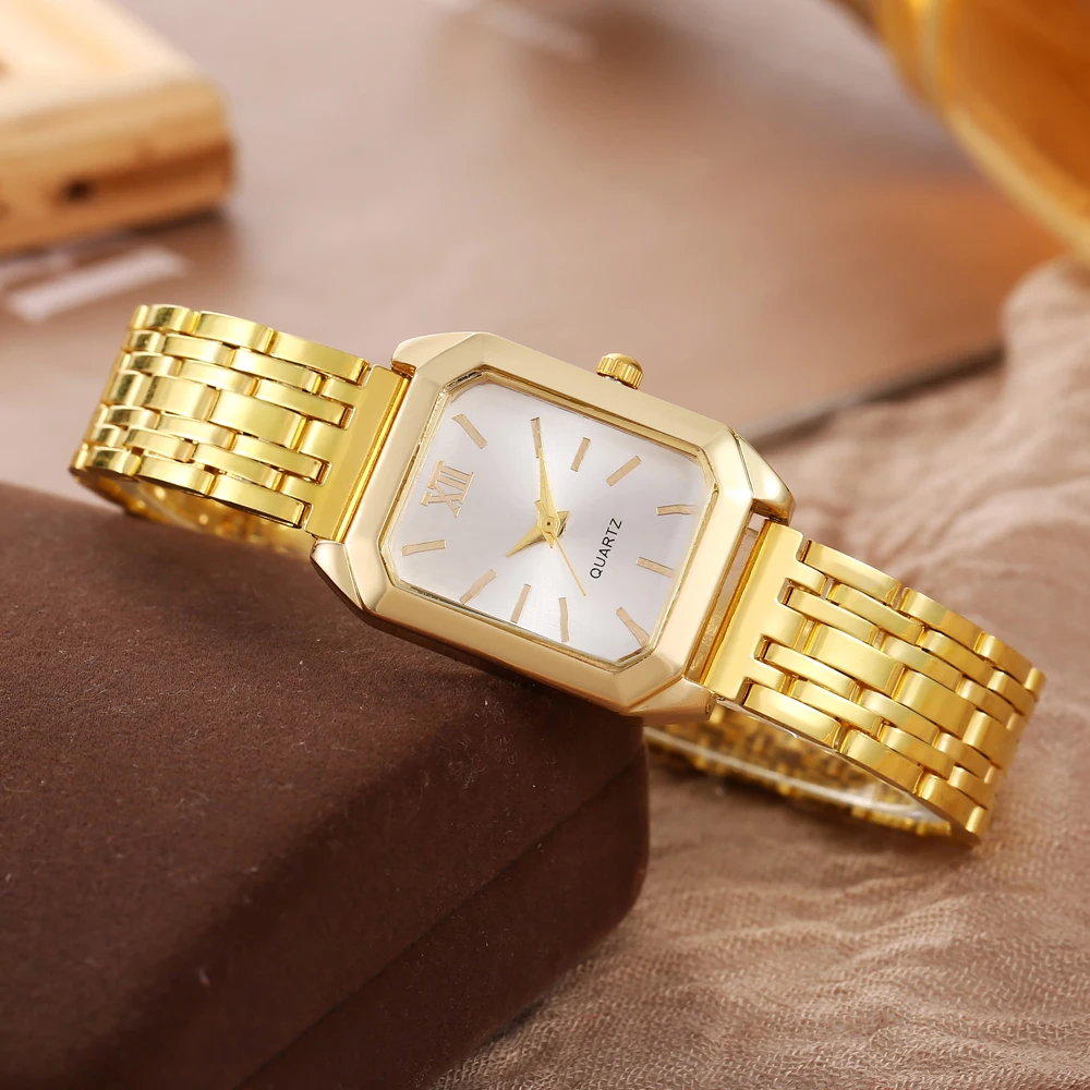 Light luxury steel strip women's watch pointer female student fashionable simple square quartz watch
