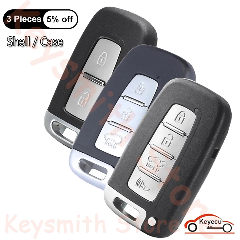 

KEYECU 2 3 4 Buttons Case for Hyundai Elantra Tucson IX35 Sonata for KIA Soul Rio Optima Auto Smart Remote Key Shell Fob Cover