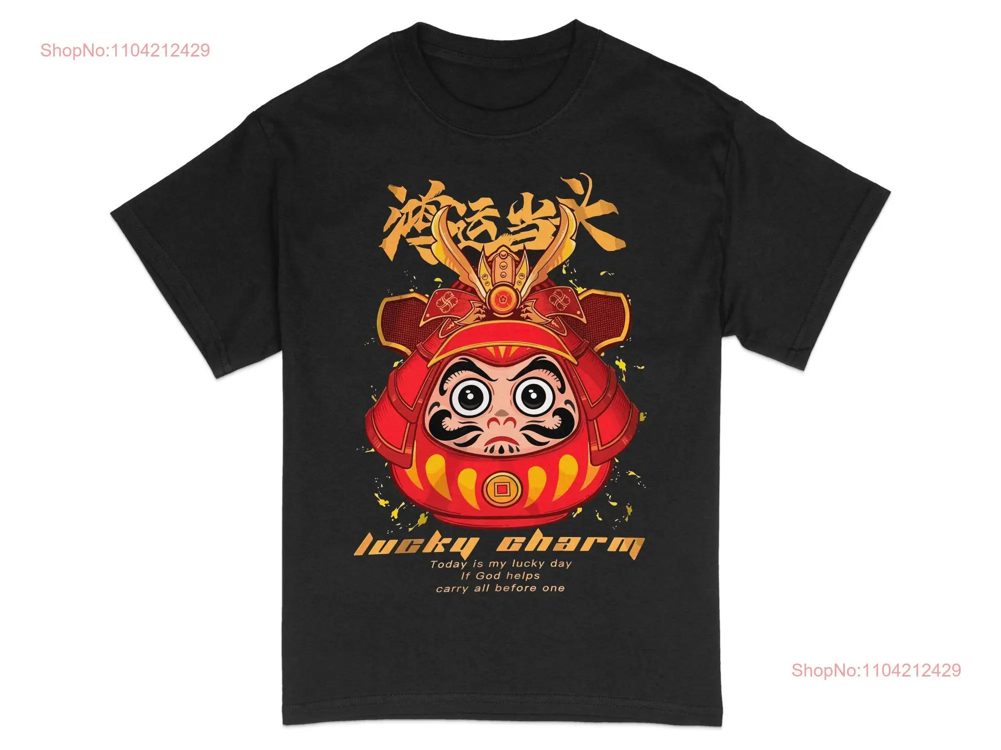 Vibrant Lucky Charm Daruma Doll T Shirt Japanese Inspired Soft Cotton  long or short sleeves