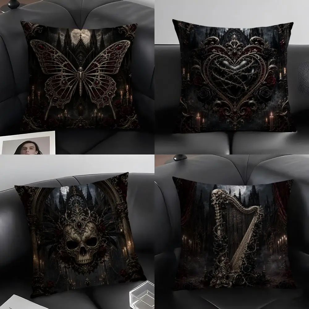 Gothic Whispering Wings Of The Abyss Pillow Case Linen Cushion Covers For Decorative Home Pillows Case Car Chair Pillows Cases