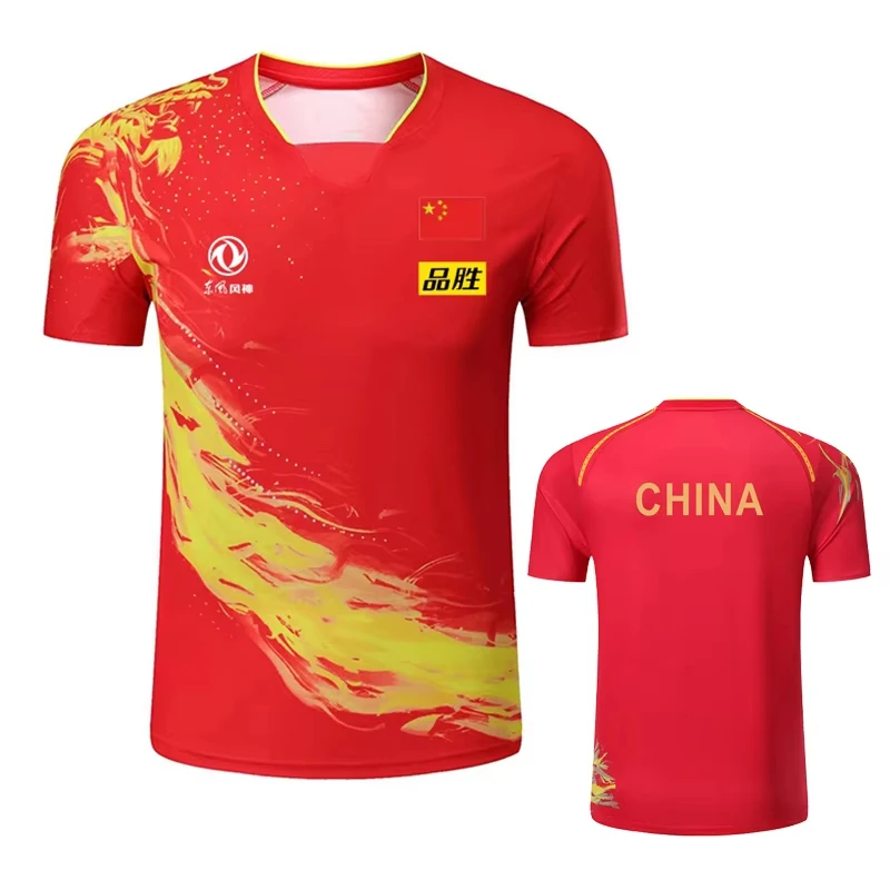 China Dragon Table Tennis Printed T-Shirt For Men Women Clothing Fashion Badminton Sports T-shirt Ping Pong Jersey Fitness Shirt - view 2