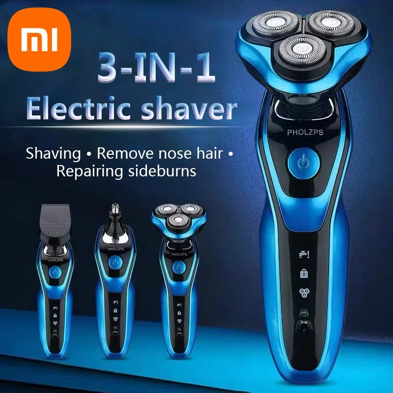 Xiaomi Electric Shaver Rotary Razor Beard Trimmer Waterproof Rechargeable Portable Hair Cutting Shaving Machine Clipper For Men