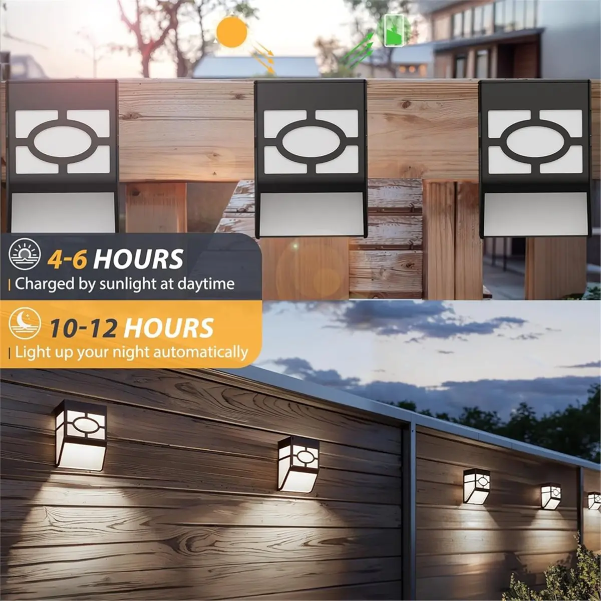 AA19 8pcs Solar Powered Wall Mount LED Light Outdoor Garden Path Landscape Yard Lamp, New and High Quality
