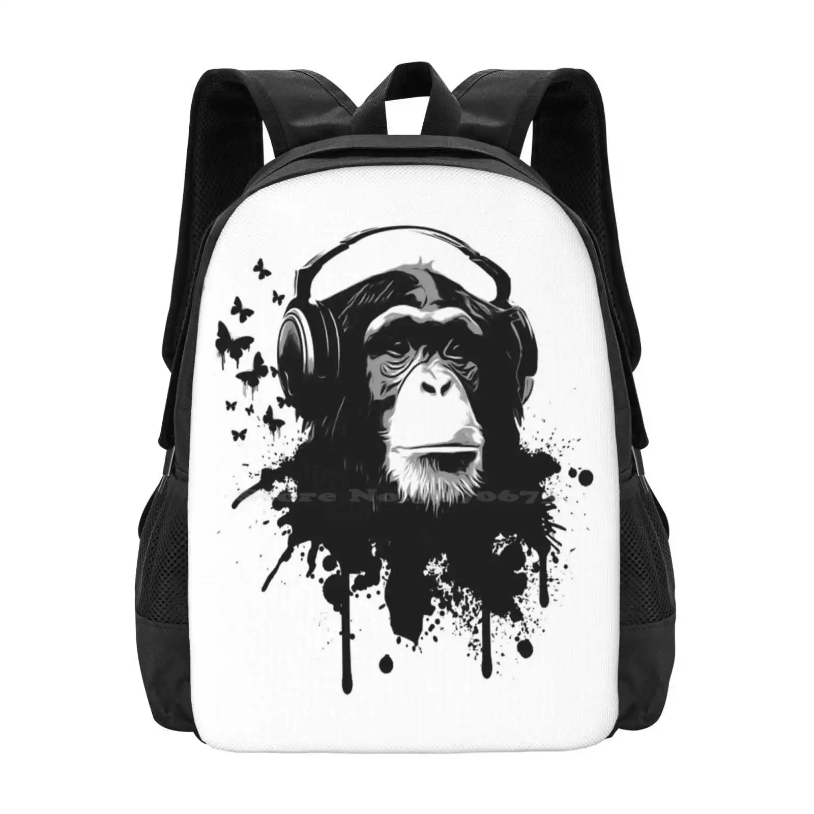 Monkey Business School Bags For Teenage Girls Laptop Travel Bags Monkey Chimpanzee Ape Butterfly Butterflies Pattern Splash