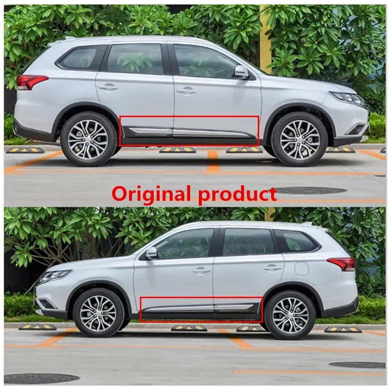 

High quality Car styling ABS Chrome body side moldings side door decoration For Outlander 2016-2019 Original style