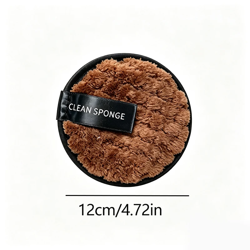 2-Pack Medium Cleansing Makeup Puff, Soft Plush Puff, Cleansing with Water, Double-Sided, Dry And Wet Use, Skin-Friendly And Non