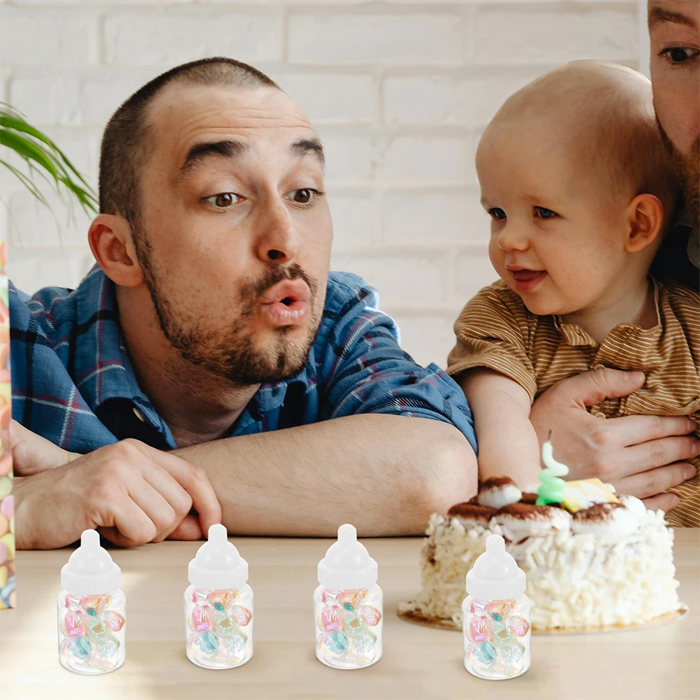 

24 Pcs Baby Bottle Candy Box Transparent Plastic Mini Bottles Favor Containers Sweets Boxes Gifts Packaging