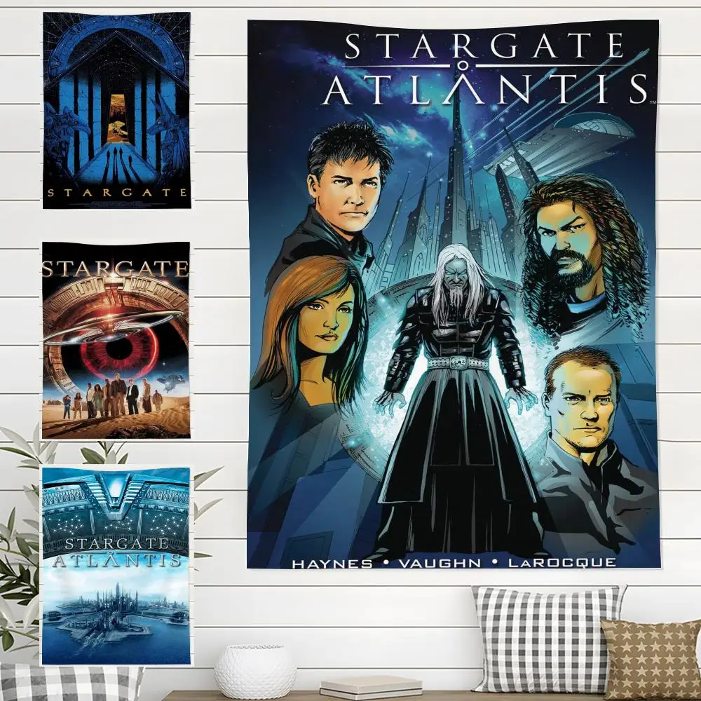 Cool Stargate Atlantis Tapestry Bedroom Living Bar Garden Outdoor Microfiber Festival Decoration Background Art