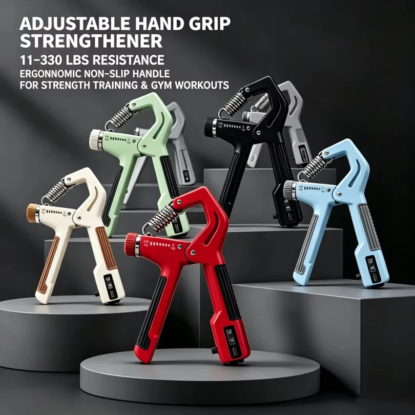 Adjustable Hand Grip Strengthener 5-150kg, High Strength Steel Non-Slip Handle, Hand Exerciser Gripper for Forearm Wrist Strengt