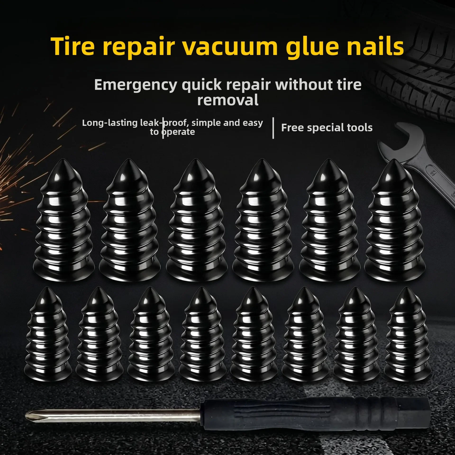 Tire Repair Kit for Car Motorcycle Professional Tubeless Tire Puncture Repair Tool Set Emergency Auto Flat Fix Kit 32/70pcs