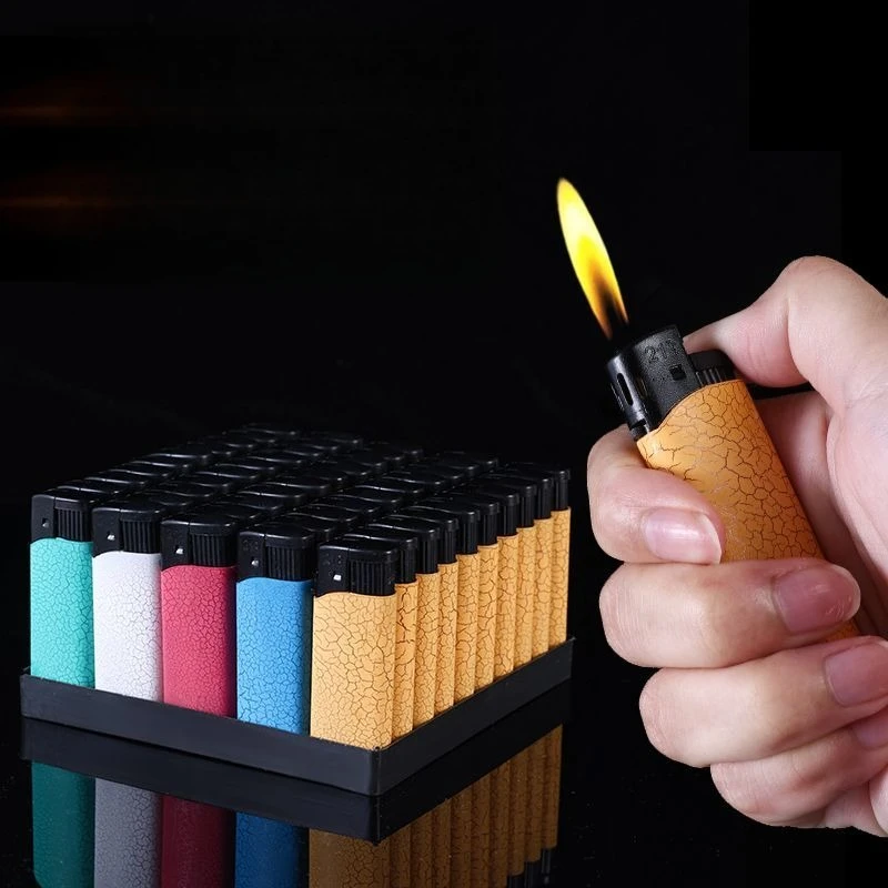 100PCS Disposable Windproof Lighters Frosted Surface Flint Lighters with Thickened Explosion-Proof Body, Bulk Printable Lighters