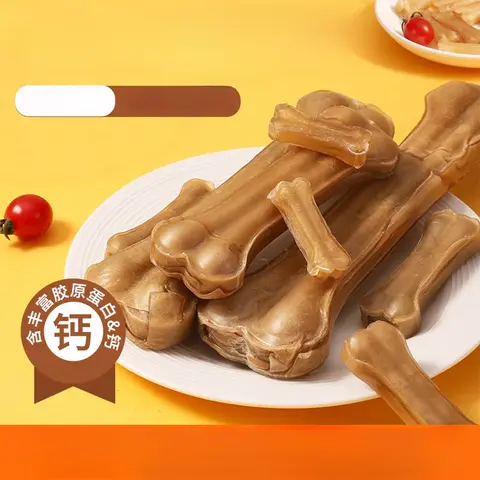 튼튼한 개 씹기 장난감, 소가죽 뼈 이빨 스틱, 개 간식, 건강한 작은 치아, 중형에서 대형
