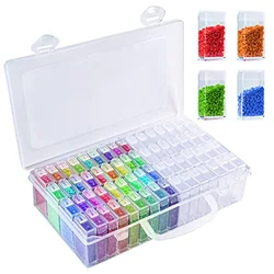 64/84 Grids Diamond Painting Storage Box Portable Seed Bead Organizer Case DIY Nail Art Plastic Container