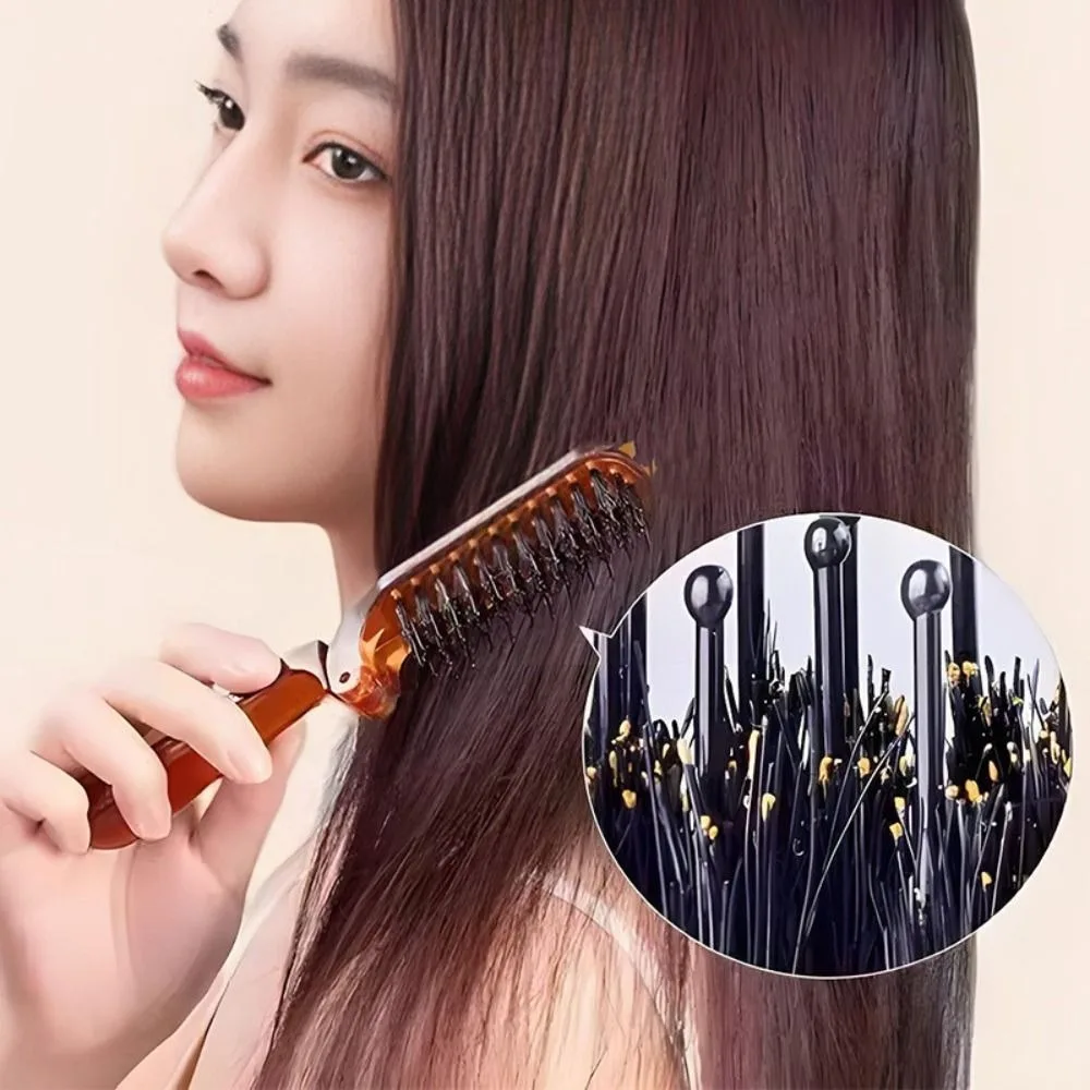 New Foldable Sideburns Fluffy Comb Anti Static Straight Curly Dual Purpose Massage Comb Hairdressing Tool