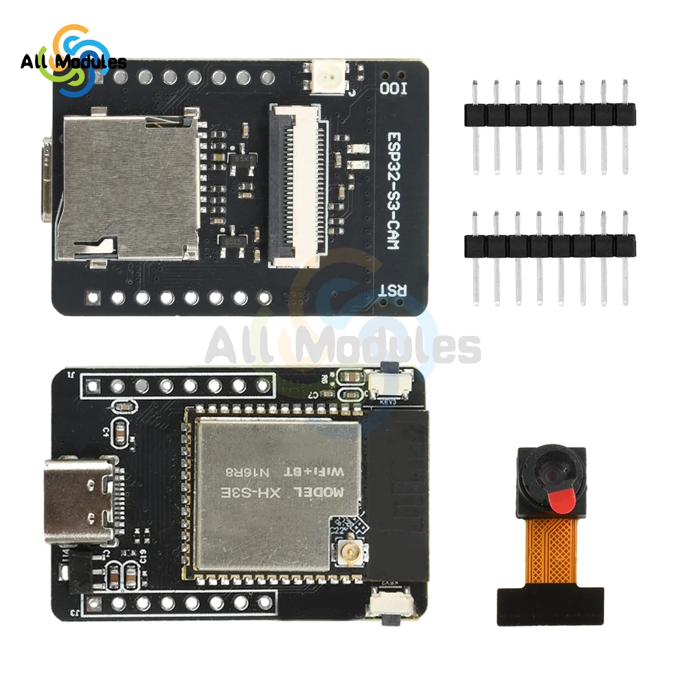 ESP32-S3-CAM WIFI BT Development Board Camera Module Paired With Ov2640 Camera N16R8 Version Type C Interface