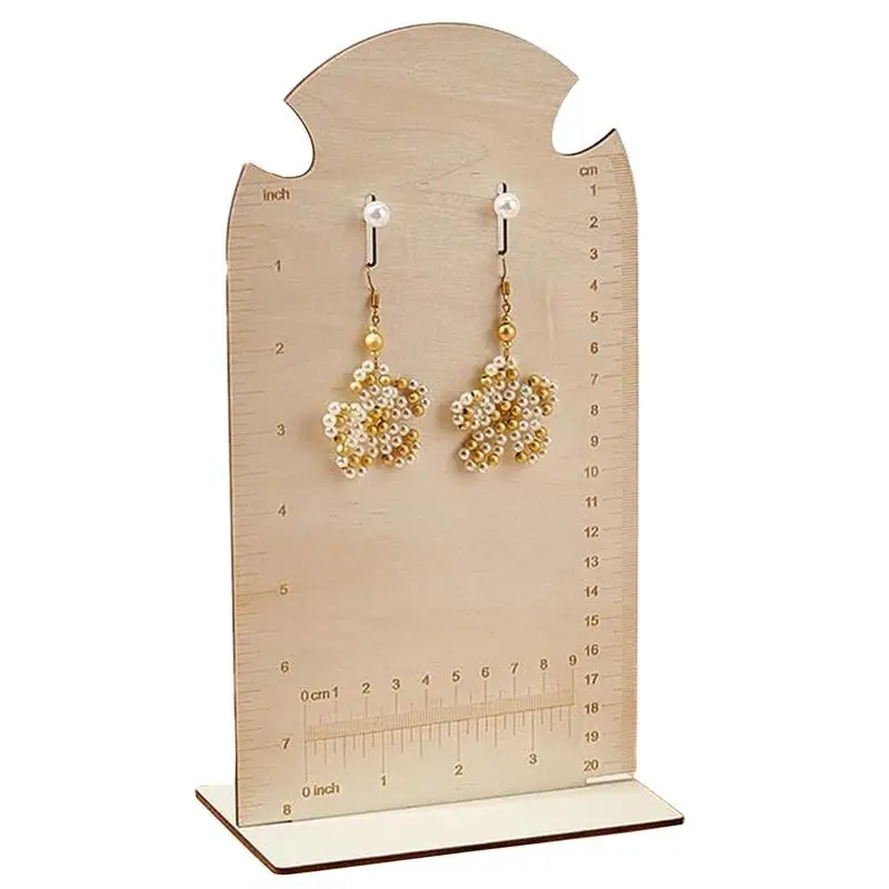 Earring Measurement Tool Earring Organizer Frame Wood Ear Stud Stand Jewelry Earring Rack Wood Standing Earring Measurement