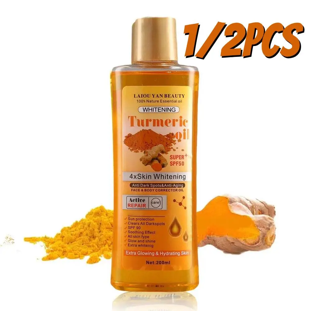 

1/2Pcs Turmeric Essential Oil For Face & Body Anti Dark Spots Anti Aging 100% Natural Oil Skin Whitening And Hydrating