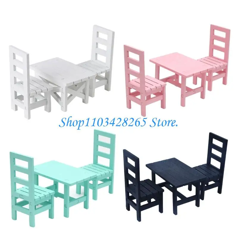 

Деревянная кукольная мебель, миниатюрные обеденные стулья в масштабе 1:12, современный белый набор G2TE