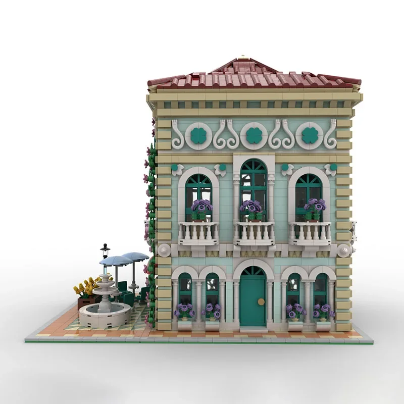 Moc klocki do budowy widok ulicy model willa ogrodowa bungalow technologia modułowy blok prezent prezent dla dzieci zestaw do samodzielnego montażu