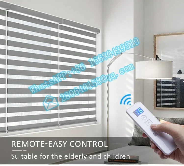 For Home Electric Day And Night Auto Solar Panel Window Shade Curtains Smart Zebra Motorized Blinds Automatic  Blind