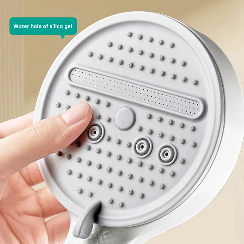 Cabezal de ducha con 5 modos de pulverización, cabezal de ducha de Panel grande ajustable de alta presión, ducha con salida de agua grande para accesorios de baño