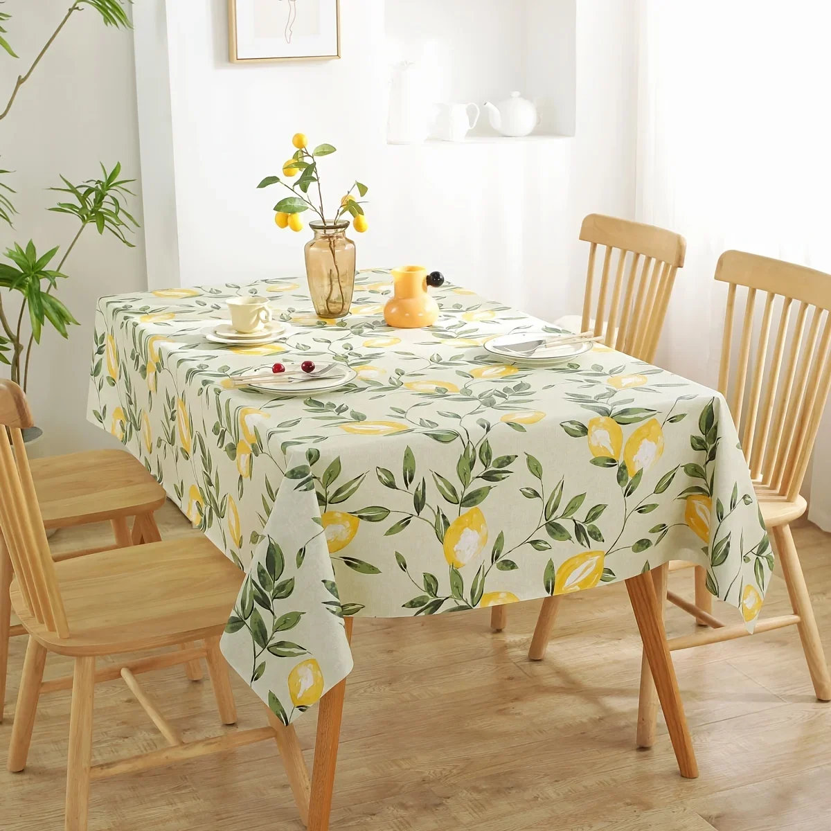 

PVC Waterproof and Oil-proof Tablecloth Household Rectangular Tablecloth Tabletop Kitchen Dining Table Decor Table Accessories