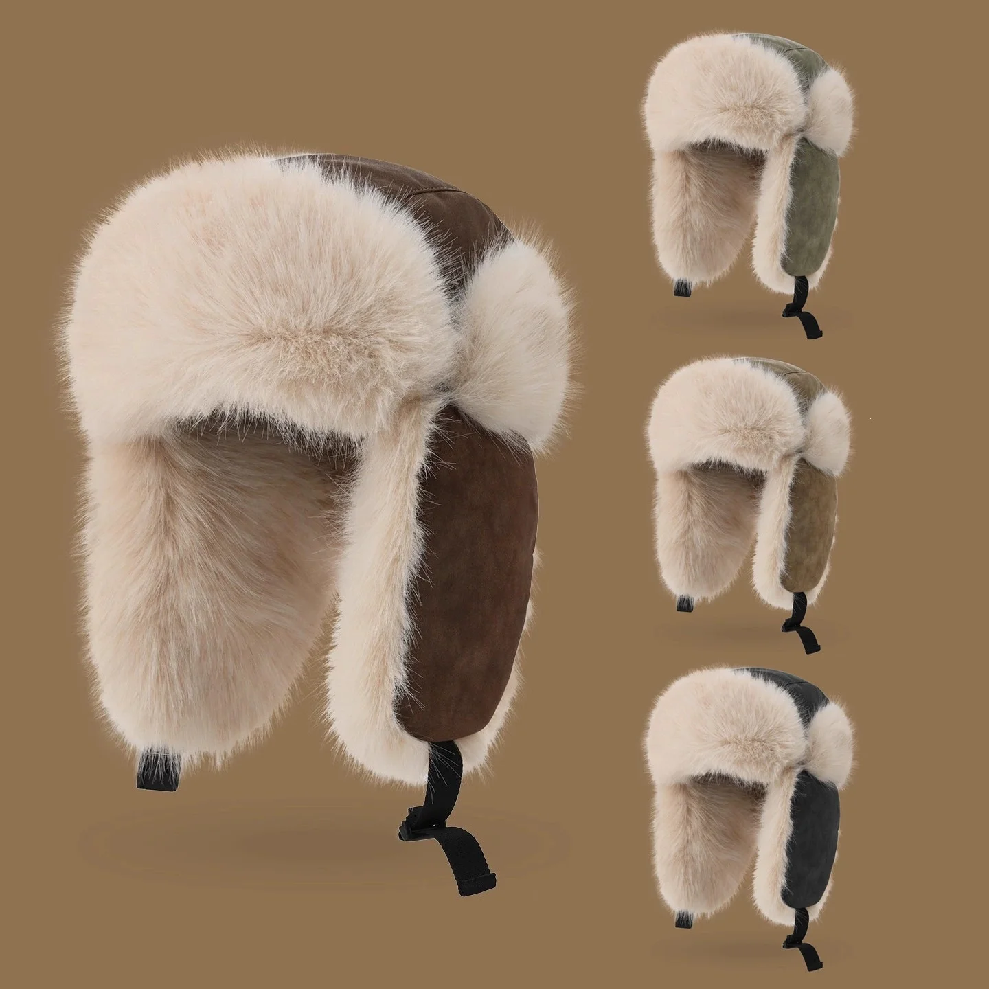 New Fall/Winter Warm and Windproof Pilot Hat, Fleece-Lined Ear-Covering Cycling Hat, Retro Ski Pilot Hat