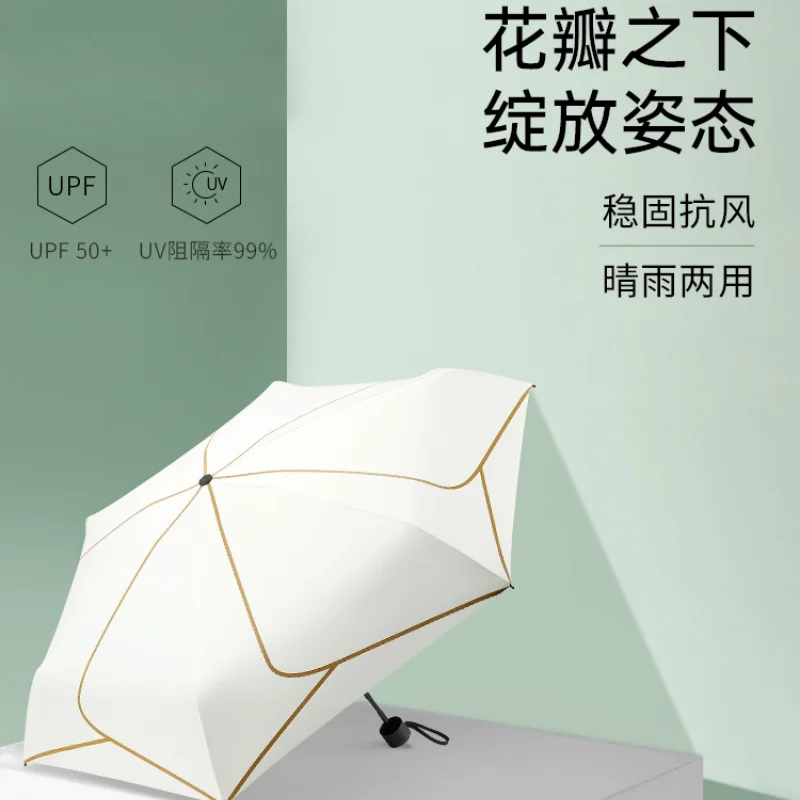 Sun umbrella UV protection women's parasol capsule folding   Automatic weather and rain sunscreen