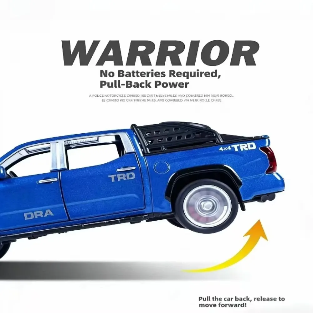 1:32 Scale Toyota Tundra Pickup Truck Alloy Die-cast Car Model with Sound & Light Pull Back 6 Openable Doors Kids Toy Vehicle