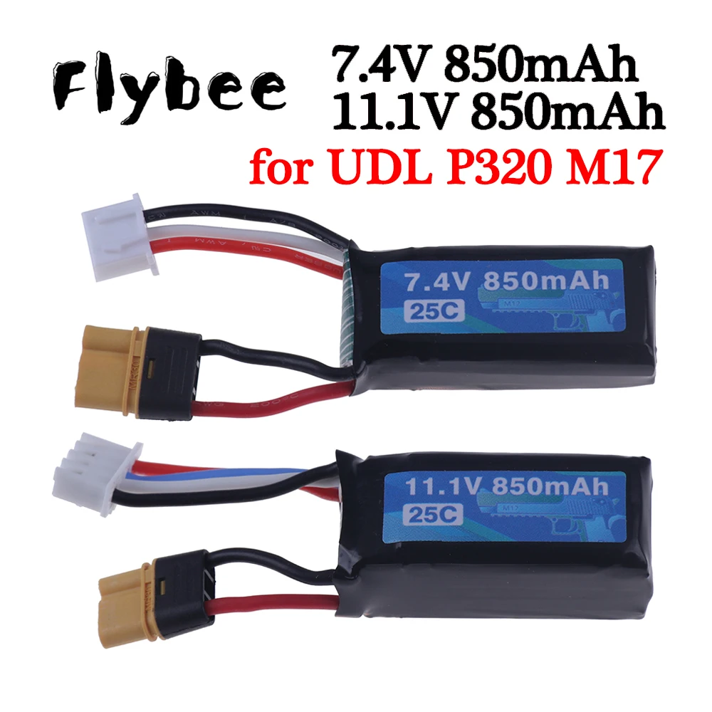 2S 7.4V / 3S 11.1V 850mAh 25C Lithium Toys-Pistol BatteryFor UDL P320 M17 Simulation Model Toy Gun Accessories