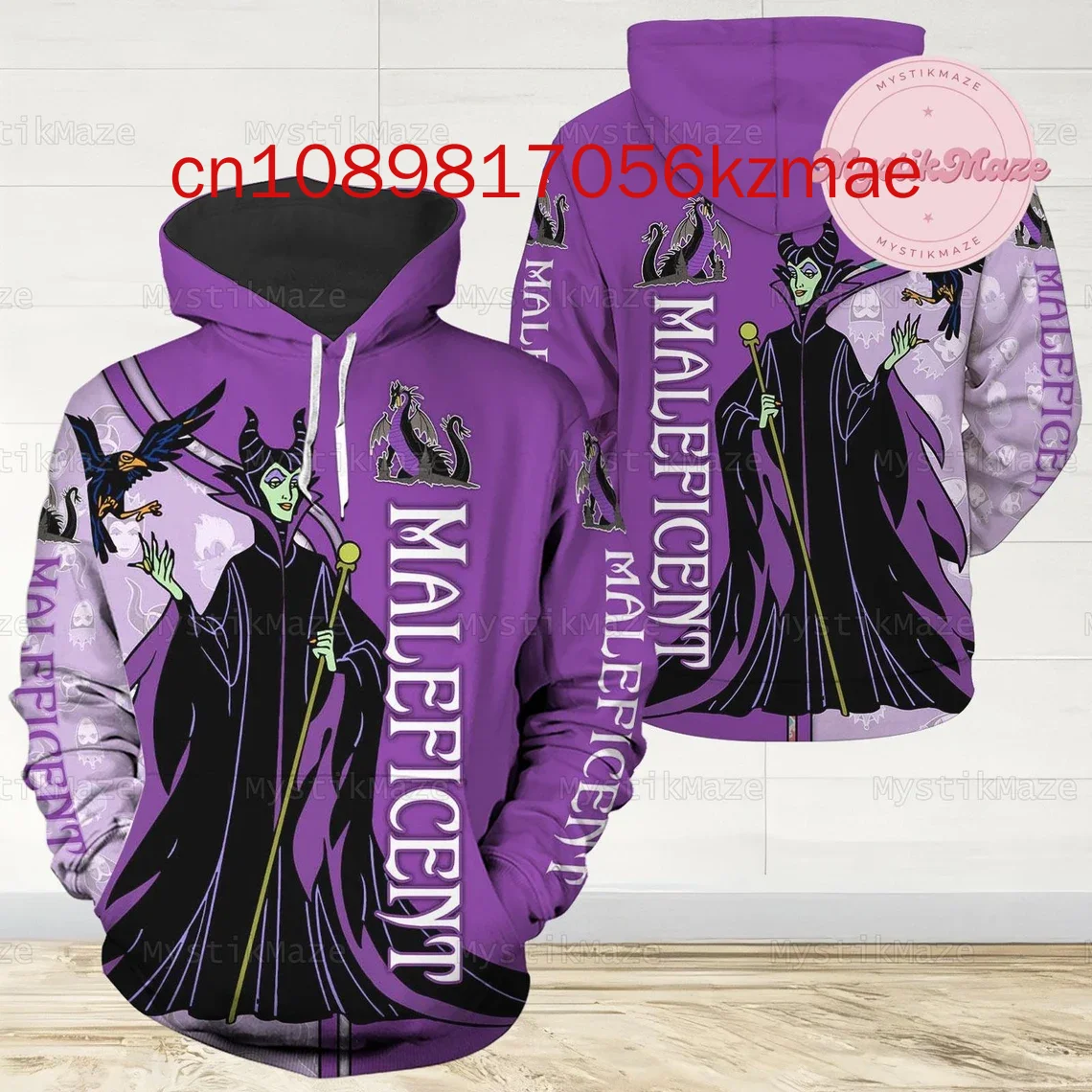 New Custom Name Maleficent Mouse Hoodie And Leggings Suit women\'s Diseny Hoodie Yoga Pants Sweatpants Fashion Tracksuit set