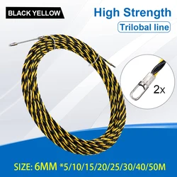 6mm 5-50M Cable Push Puller Threader Electrician Threading Wire Guide Device Snake Rodder Fish Tape Lead Wall Wire Conduit Tool