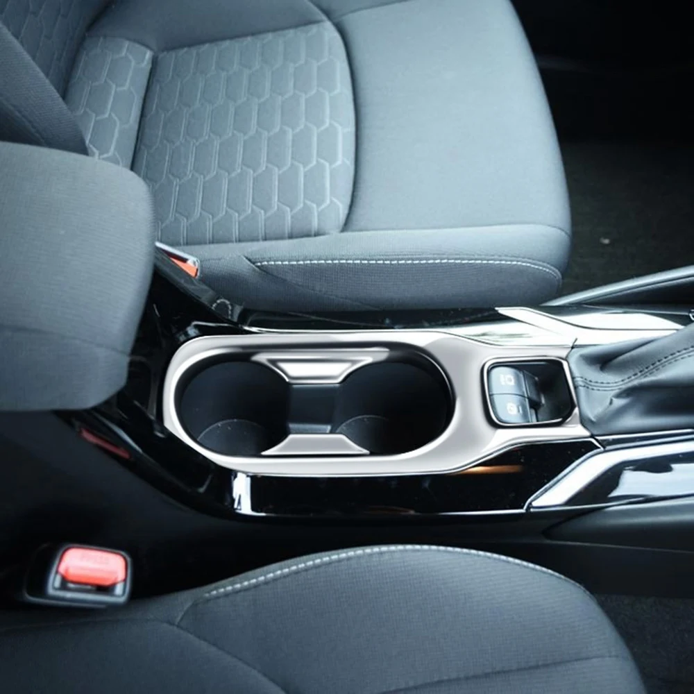 BHBL سيارة الفضة مركز وحدة التحكم كأس الماء حامل الديكور غطاء الكسوة ملصقات ل 2021 2022 RHD