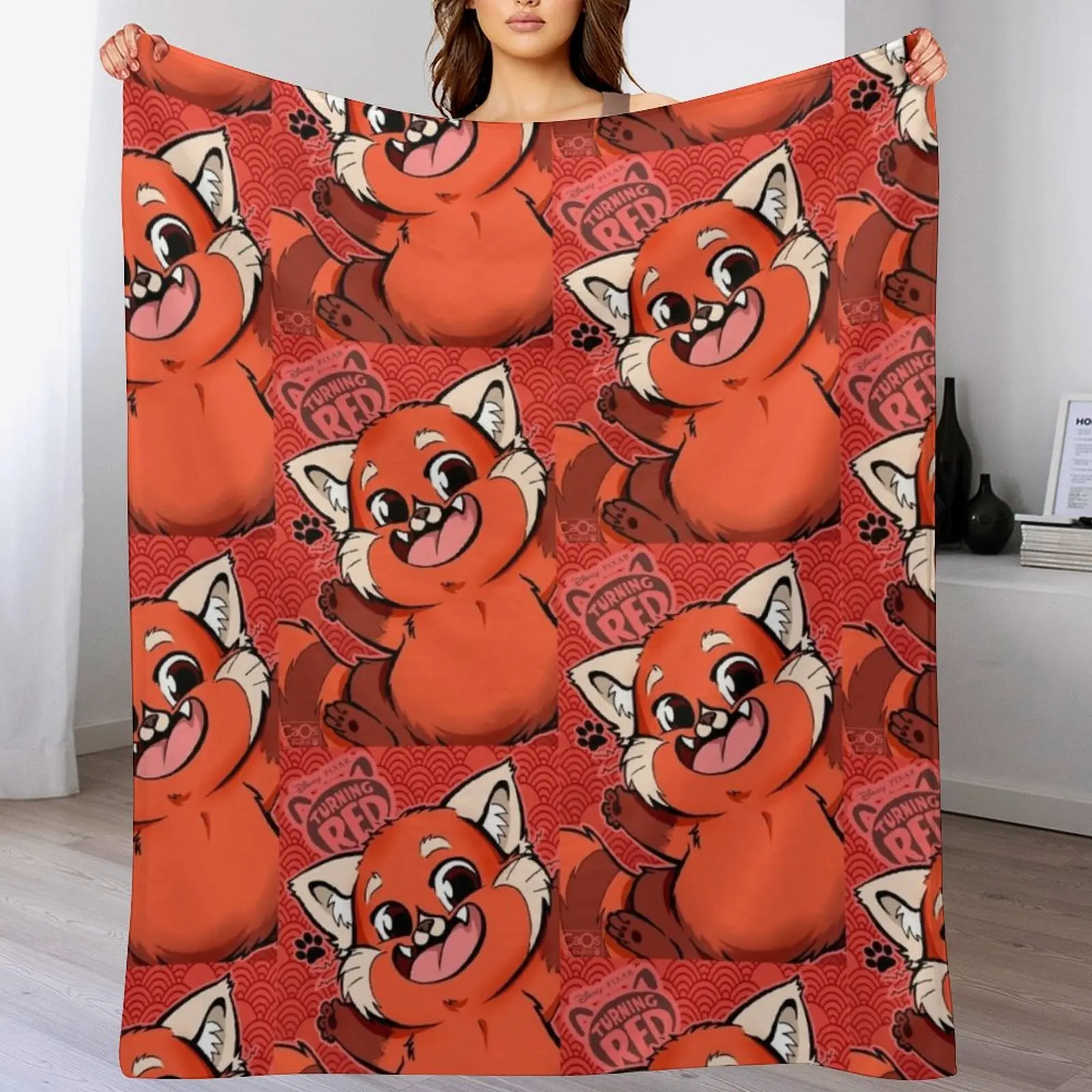 

TURNING RED FANART_CAOSDIBUJITOS Throw Blanket Cozy Sofa Blanket for TV Watching Napping