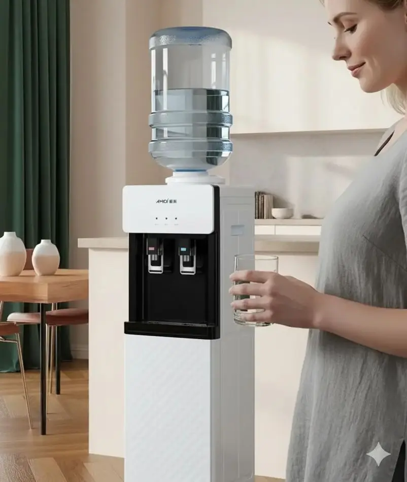 

Бытовой энергосберегающий полностью автоматический диспенсер для воды с вертикальным охлаждением и подогревом, настольный небольшой офисный бочонок