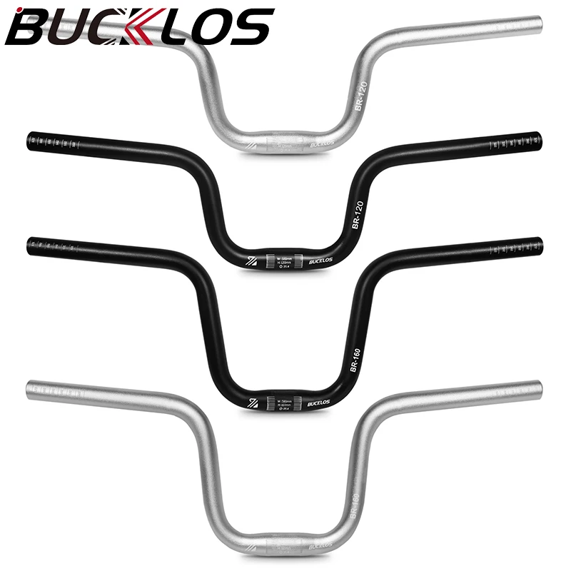 BUCKLOS 25.4MM Bicycle Swallow Handlebar 580MM Bike U Shape Handlebar 120MM Riser Folding Bike Handle Bar MTB BMX Riser Bar