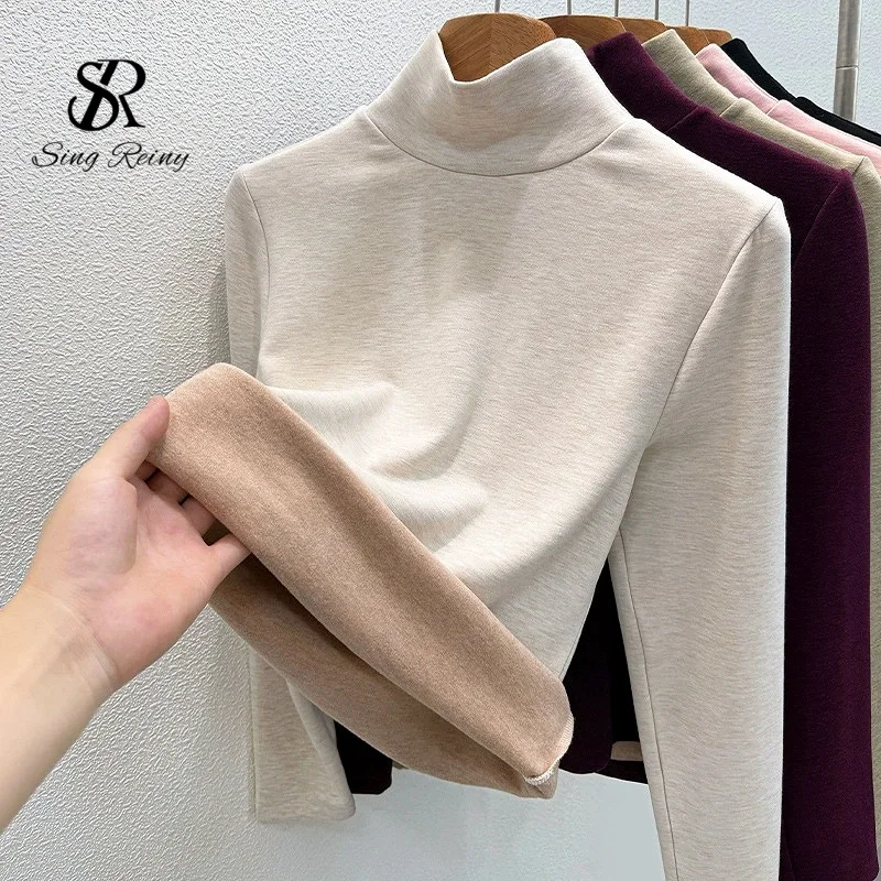 Cashmere Mulberry Silk Thermal Underwear Top 2026 Turtleneck Long Sleeves Warm TVelvet Fleece Bottoming Shirt