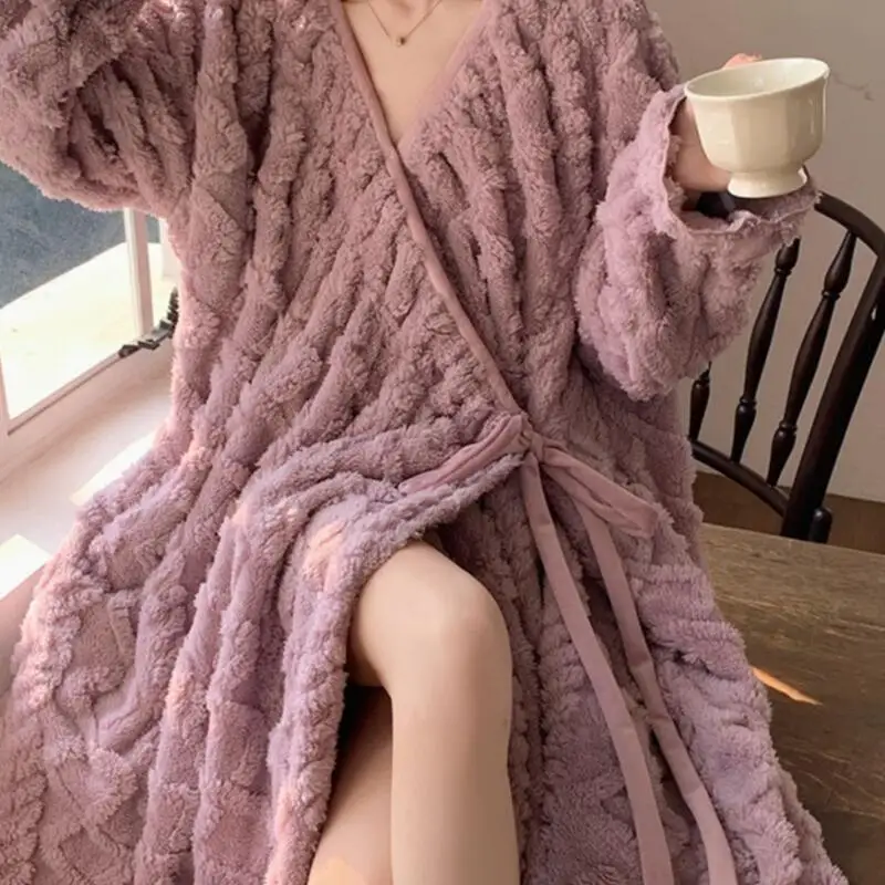 

Женская одежда, халат, пижамные штаны, осенний пижамный комплект, домашняя одежда, утепленный халат на флисовой подкладке, удобный модный новый халат