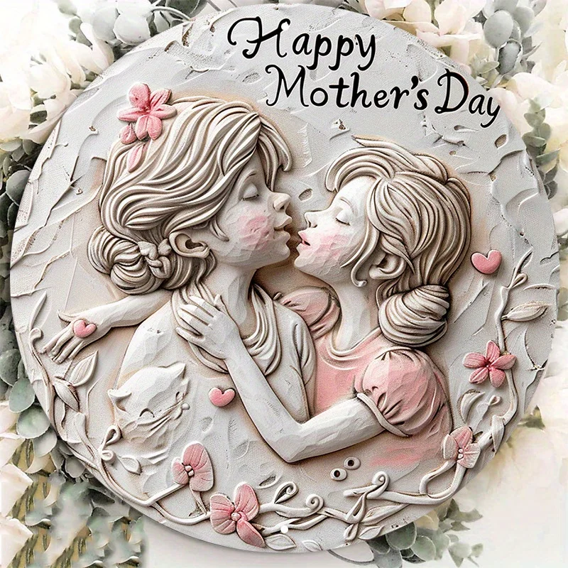 

Happy Mother'S Day Aluminum Metal Sign, Celebrate The Special Bond Between Children and Mothers, Decorative Wall Poster