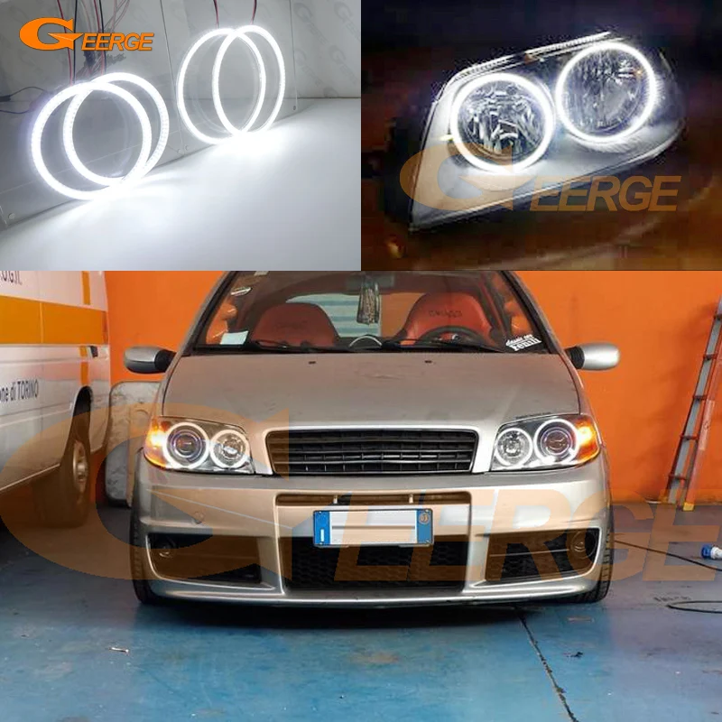 Ultra Bright SMD LED Angel Eyes Halo Rings Kit Day Light For FIAT PUNTO 188 Mk2 2003 2004 2005 2006 - ON Facelift Headlight