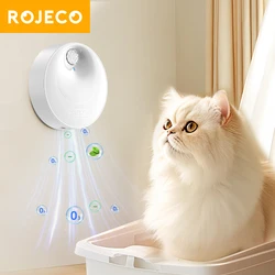 ROJECO Smart Cat Litter Deodoriser 4000mAh Cat Odor Purifier For Cat Litter Box Automatic Pet Toilet Deodorant Purifier Supplies