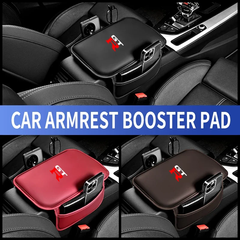 

Leather Car Armrest Box Pad Central Arm Rest Storage Pocket Protective Cover For Nissan GTR GT-R R35 Interior Accessories
