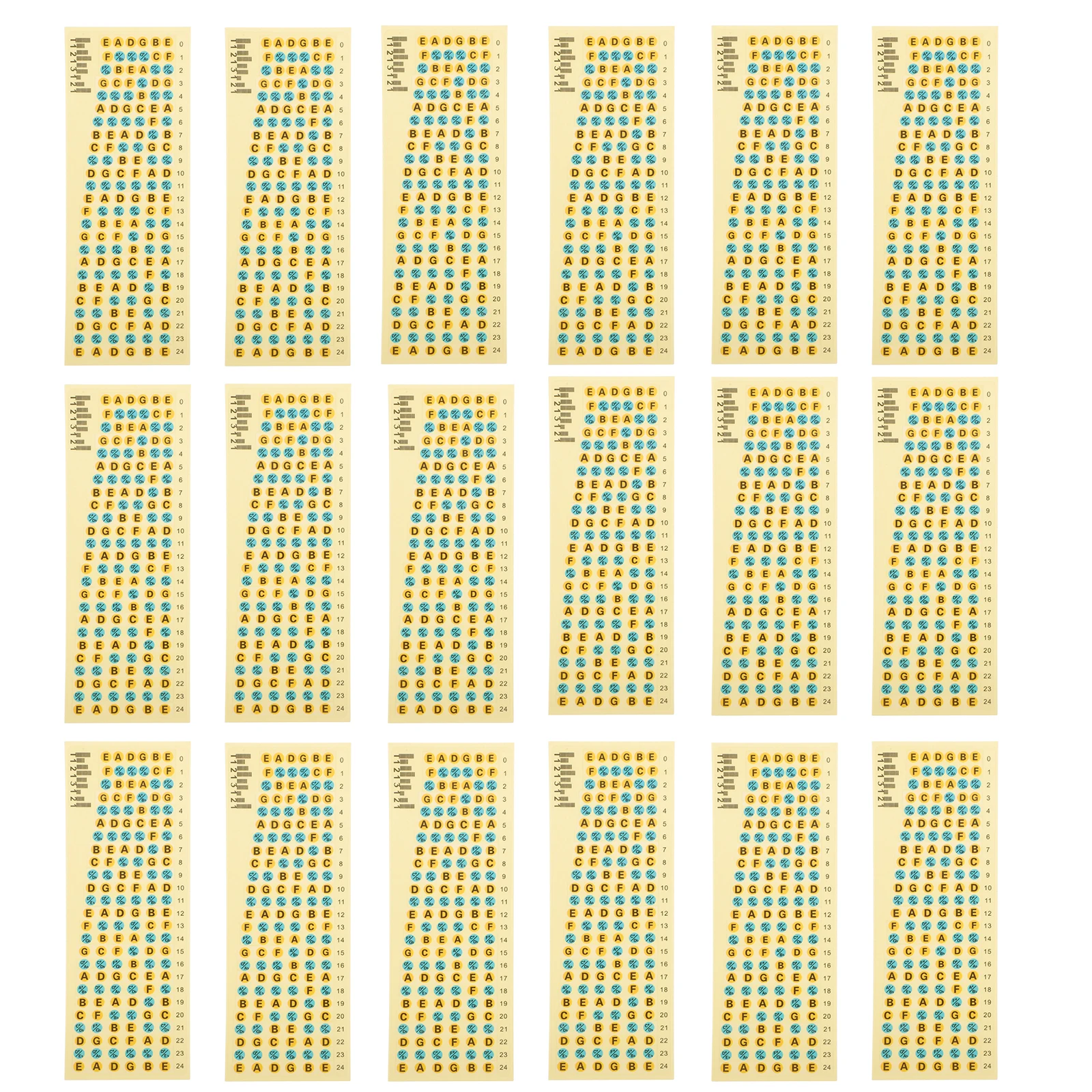 

20Pcs Fretboard Notes Stickers Easy Apply Remove Guitar Neck Decals for Starter Fast Adaptation to Scales Chords Training Aid